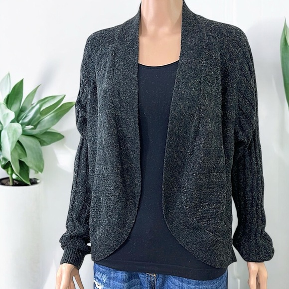H&M Basic Charcoal Gray Mohair Ribbed Shrug Cardigan - Picture 11 of 15